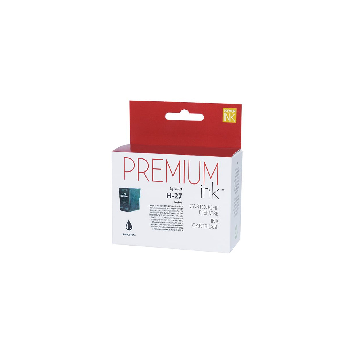 Refurbished HP 27 (C8727AN) Black Inkjet Cartridge - Cartouches Certifiées
