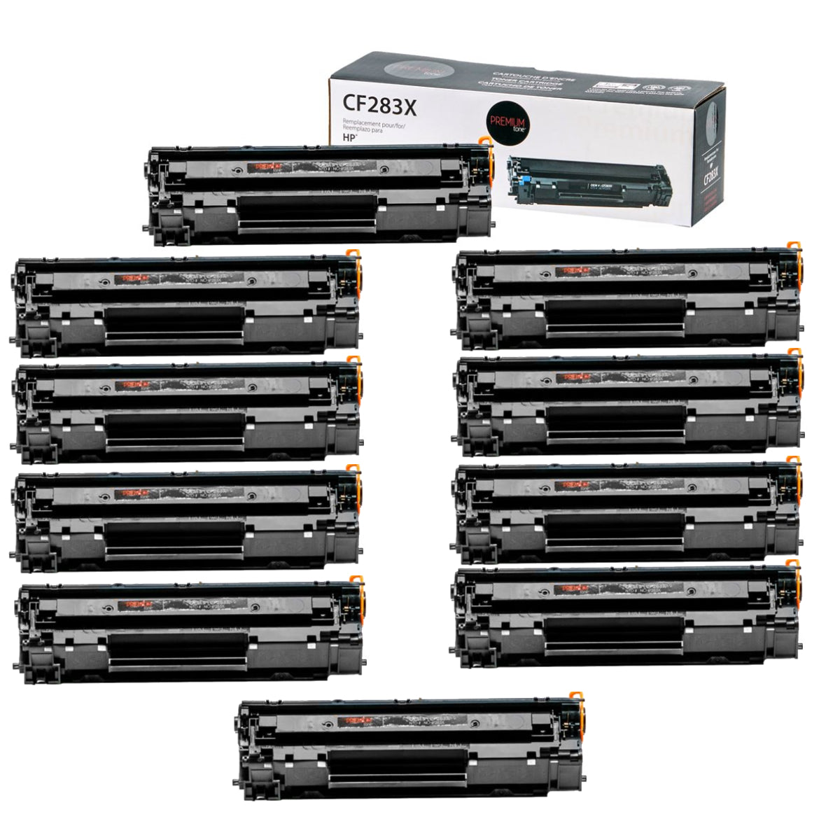 Compatible HP (83X) Set of 10 Black Toner Cartridge Premium Quality - Cartouches Certifiées