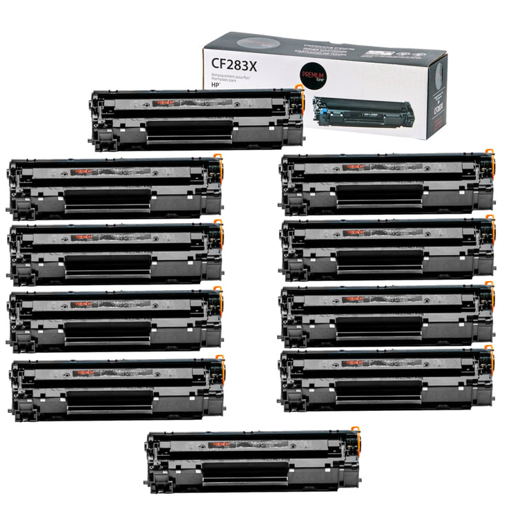 Compatible HP (83X) Set of 10 Black Toner Cartridge Premium Quality - Cartouches Certifiées