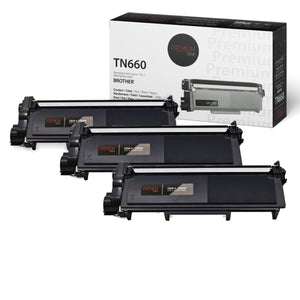 Compatible BROTHER TN-660 Set of 3 Black Toner Cartridge Premium Quality - Cartouches Certifiées
