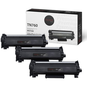 Compatible BROTHER TN-760 Set of 3 Black Toner Cartridge Premium Quality - Cartouches Certifiées