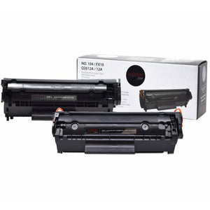 Compatible HP (12A) Set of 2 Black Toner Cartridge Premium Quality - Cartouches Certifiées