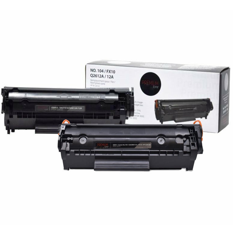 Compatible HP (12A) Set of 2 Black Toner Cartridge Premium Quality - Cartouches Certifiées