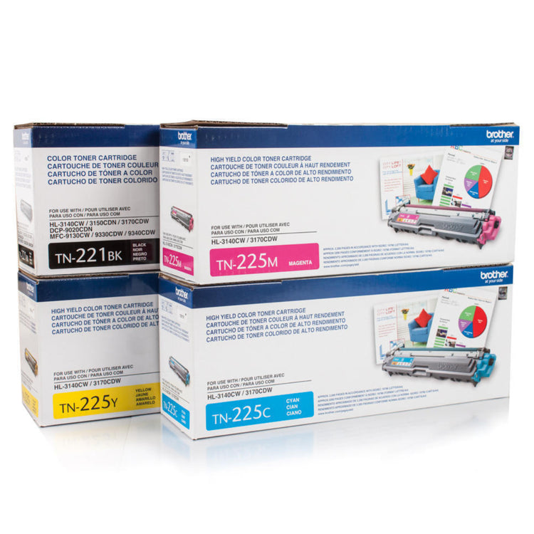 BROTHER TN-221 TN-225 Set Of 4 Black And Color Original Toner Cartridge - Cartouches Certifiées