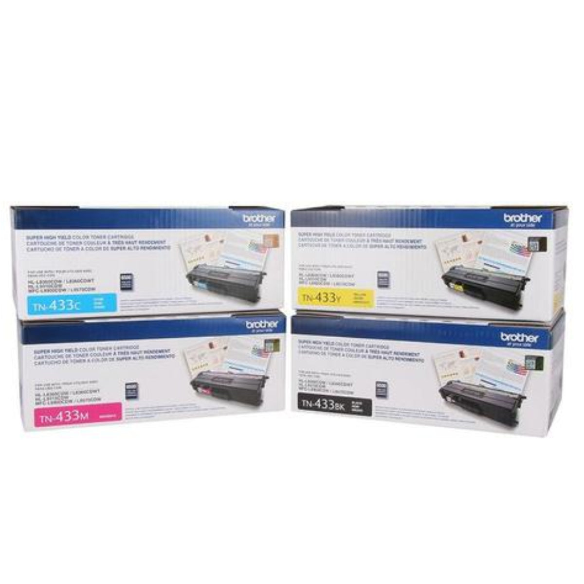 BROTHER TN-433 Set Of 4 Black And Color Original Toner Cartridge - Cartouches Certifiées