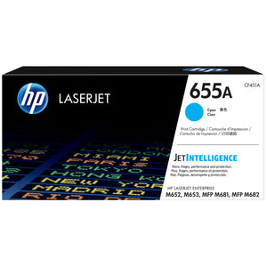 HP CF451A (655A) Cyan Original Toner Cartridge - Cartouches Certifiées
