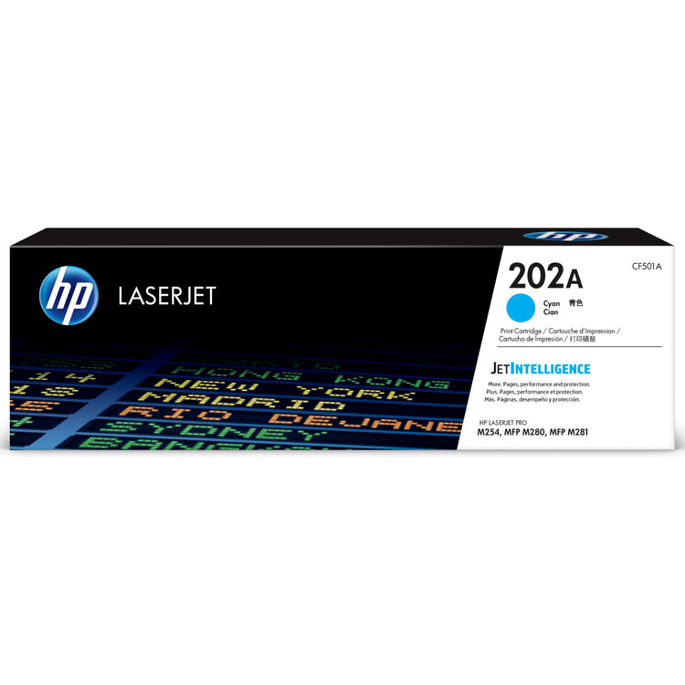 HP CF501A (202A) Cyan Original Toner Cartridge - Cartouches Certifiées