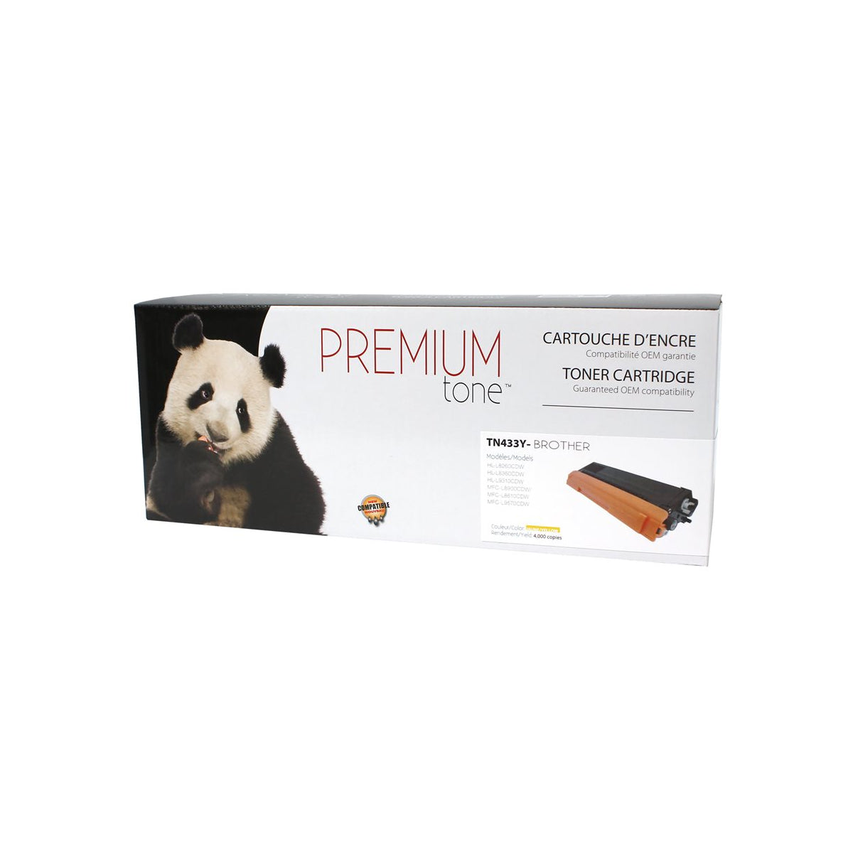 Compatible BROTHER TN-433Y Yellow Toner Cartridge Premium Quality - Cartouches Certifiées