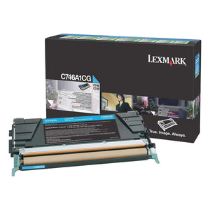 LEXMARK C746A1CG (C746A2CG) Cyan Original Toner Cartridge - Cartouches Certifiées
