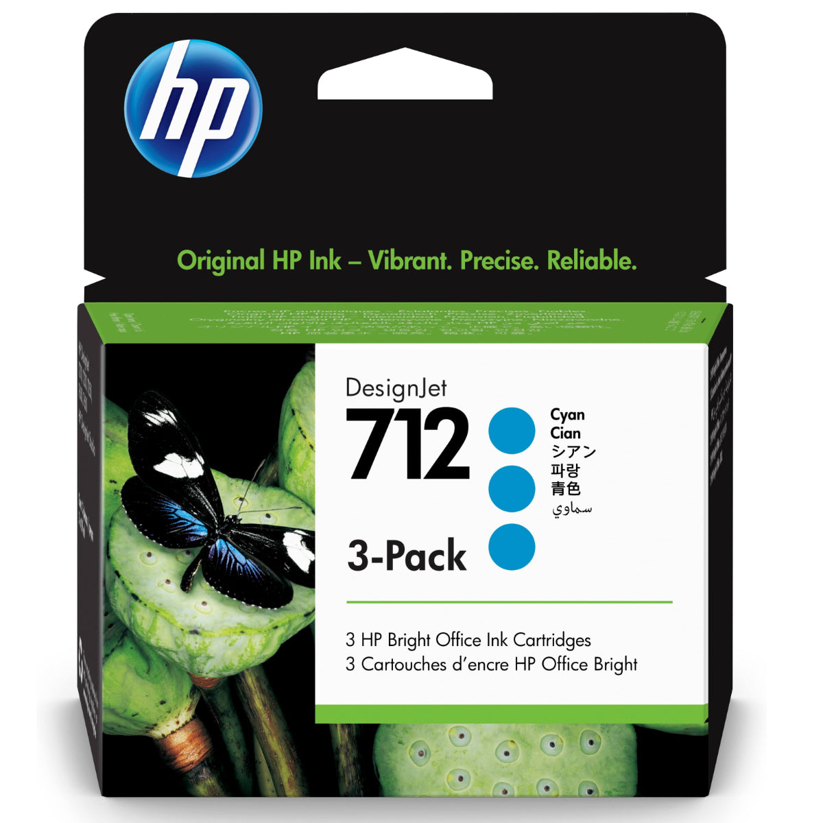 HP 712 - 29ml (3ED77A) Tri Pack Cyan Original Inkjet Cartridge - Cartouches Certifiées