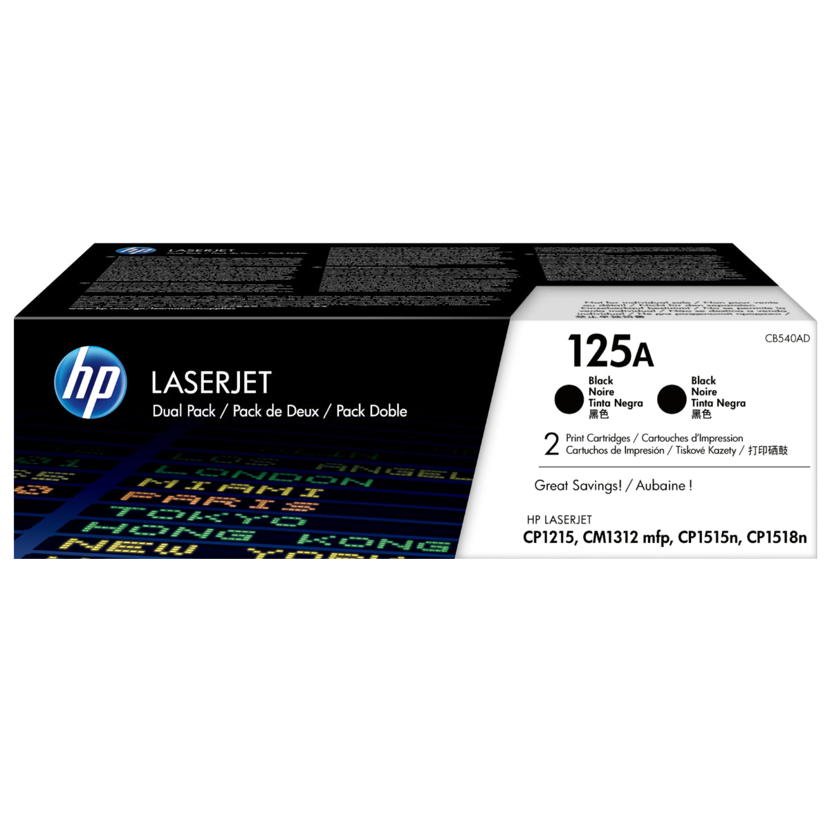 HP CB540AD (125A) Black Original Toner Cartridge - Cartouches Certifiées