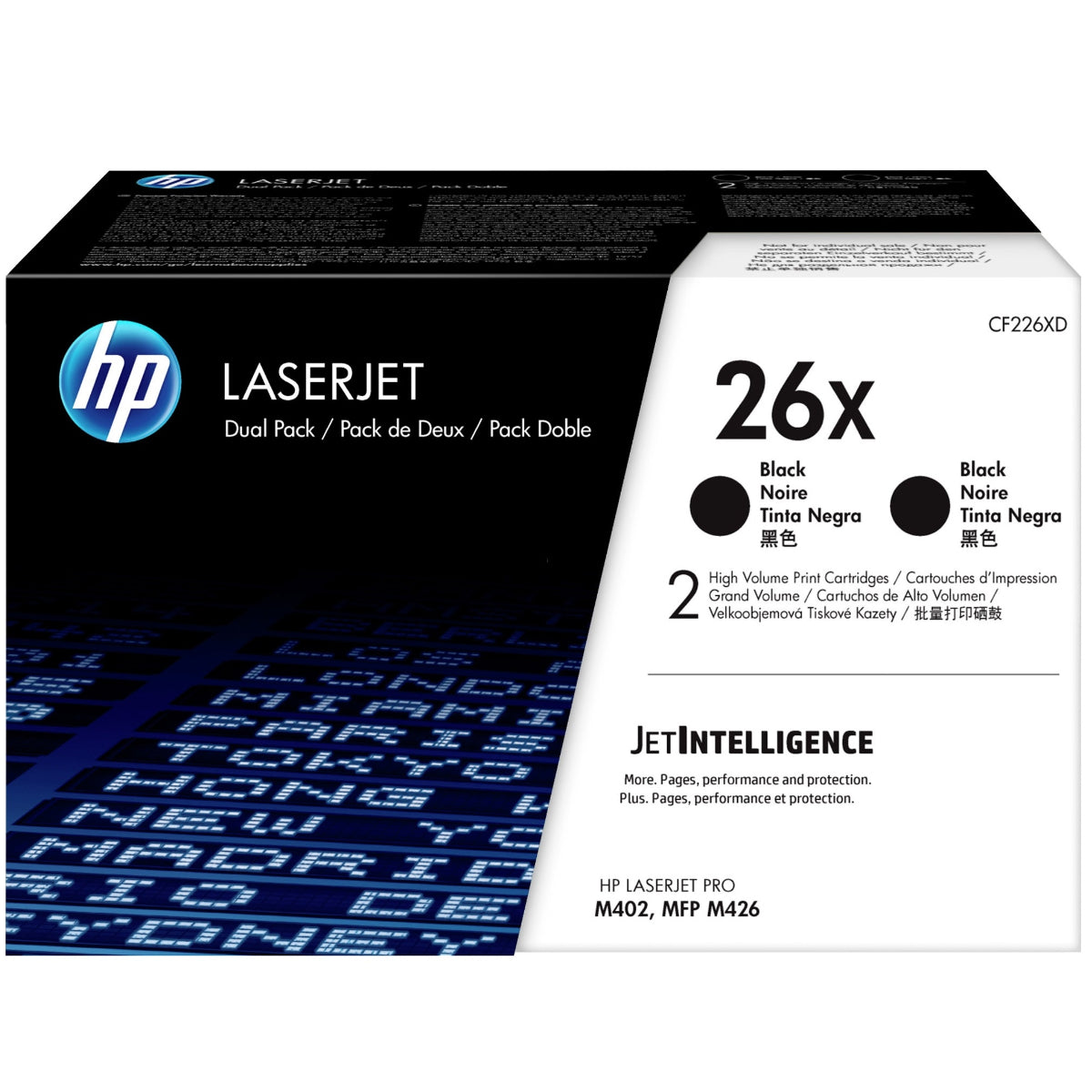 HP CF226XD (26X) 2 Pack Black Original Toner Cartridge - Cartouches Certifiées