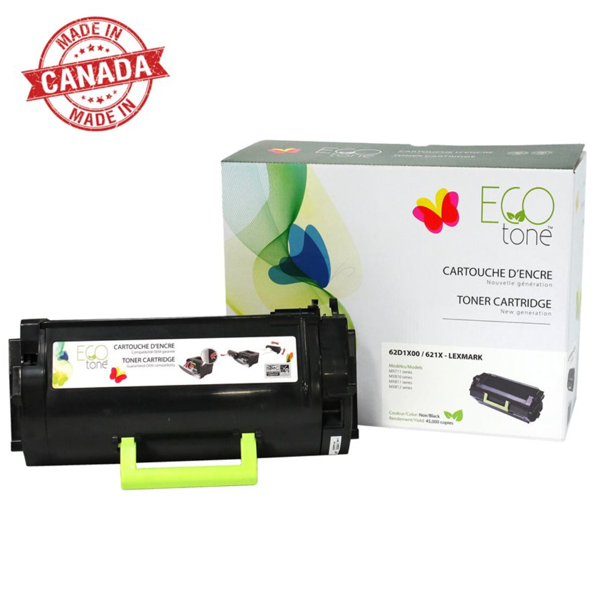Refurbished LEXMARK 62D1X00 Black Toner Cartridge - Cartouches Certifiées