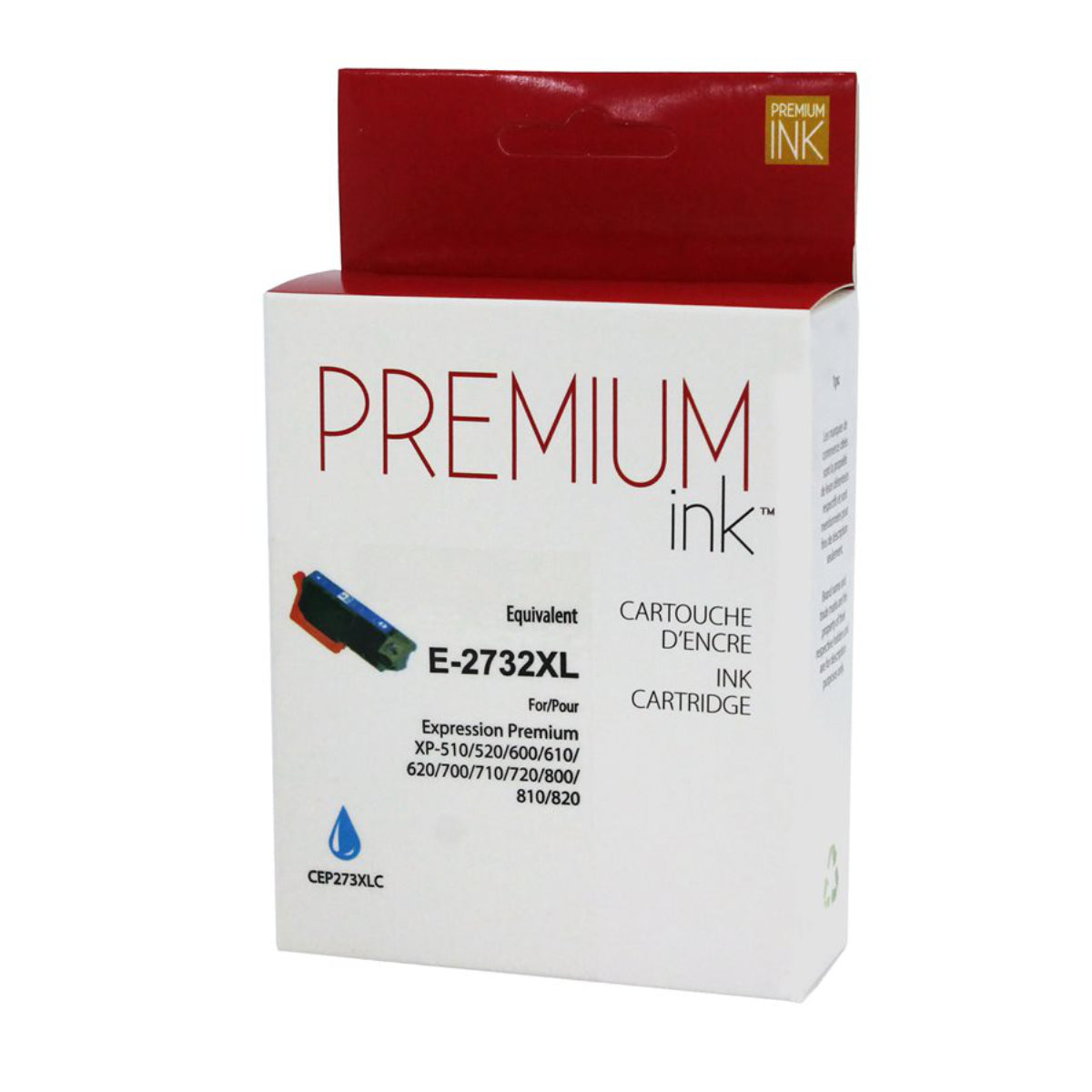 Compatible EPSON T273XL (T273220) Cyan Inkjet Cartridge Premium Quality - Cartouches Certifiées