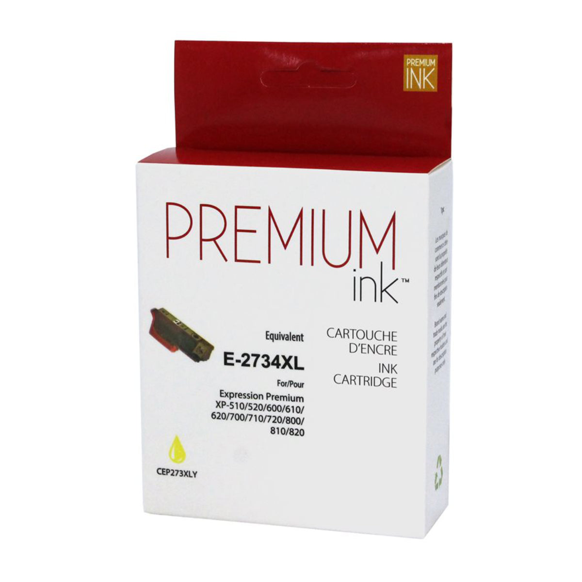 Compatible EPSON T273XL (T273420) Yellow Inkjet Cartridge Premium Quality - Cartouches Certifiées