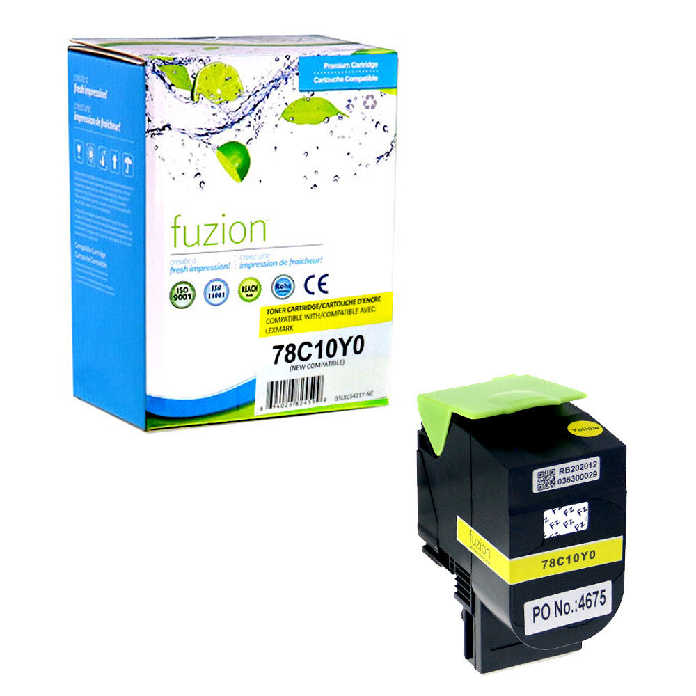 Compatible LEXMARK 78C10Y0 Yellow Toner Cartridge Premium Quality - Cartouches Certifiées