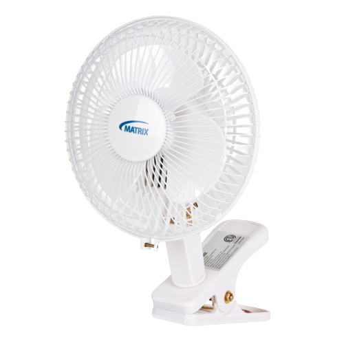6" desk fan with clip, 2 speeds - Matrix