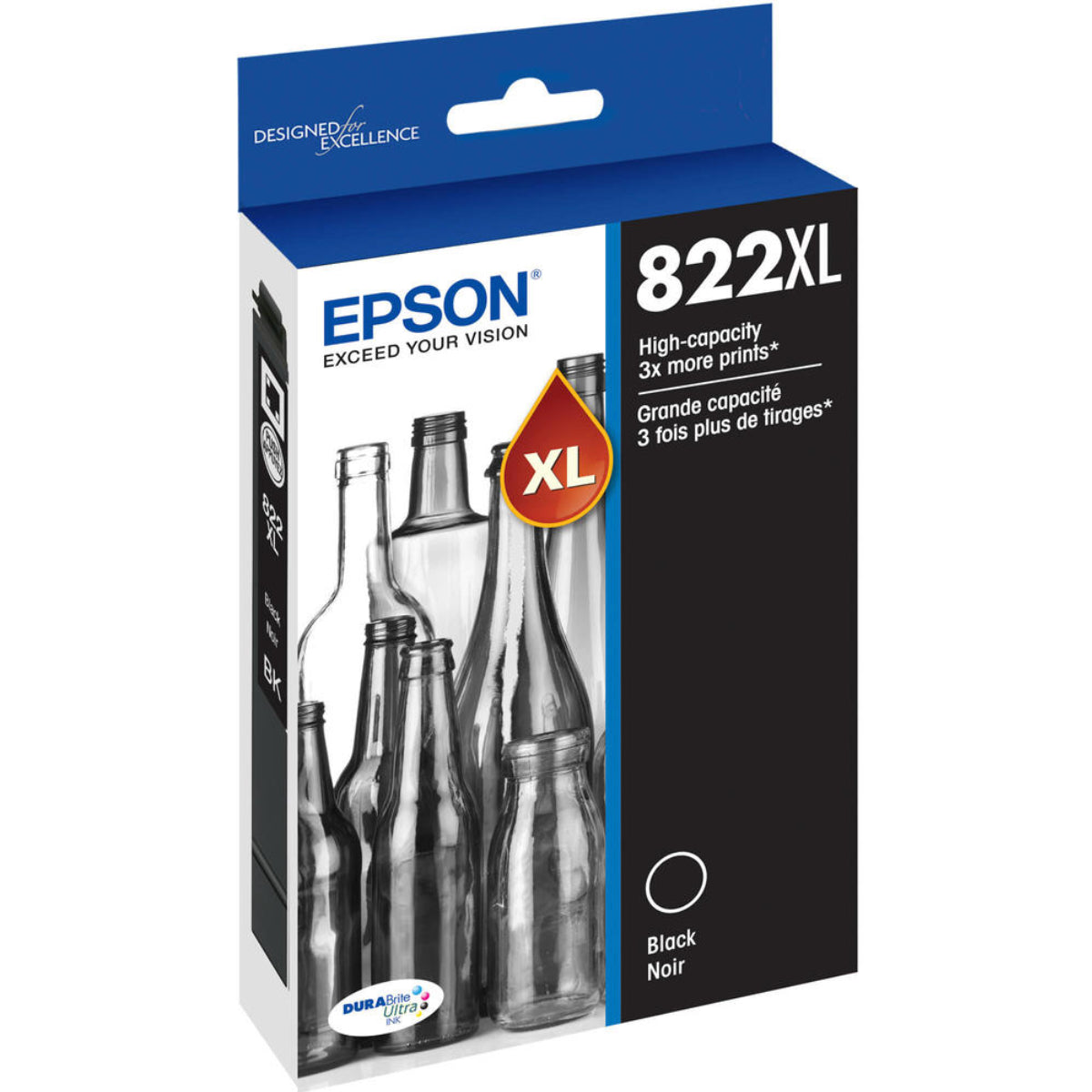 EPSON T822XL (T822XL120) Black Original Inkjet Cartridge - Cartouches Certifiées