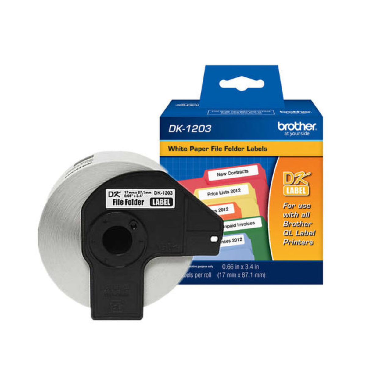 BROTHER DK-1203 Black on White Original Paper Tape - Cartouches Certifiées