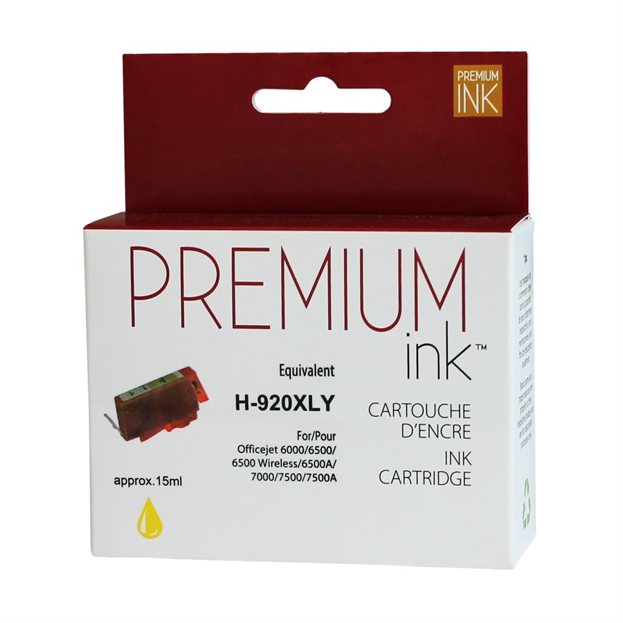 Refurbished HP 920XL (CD974AN) Yellow Inkjet Cartridge - Cartouches Certifiées