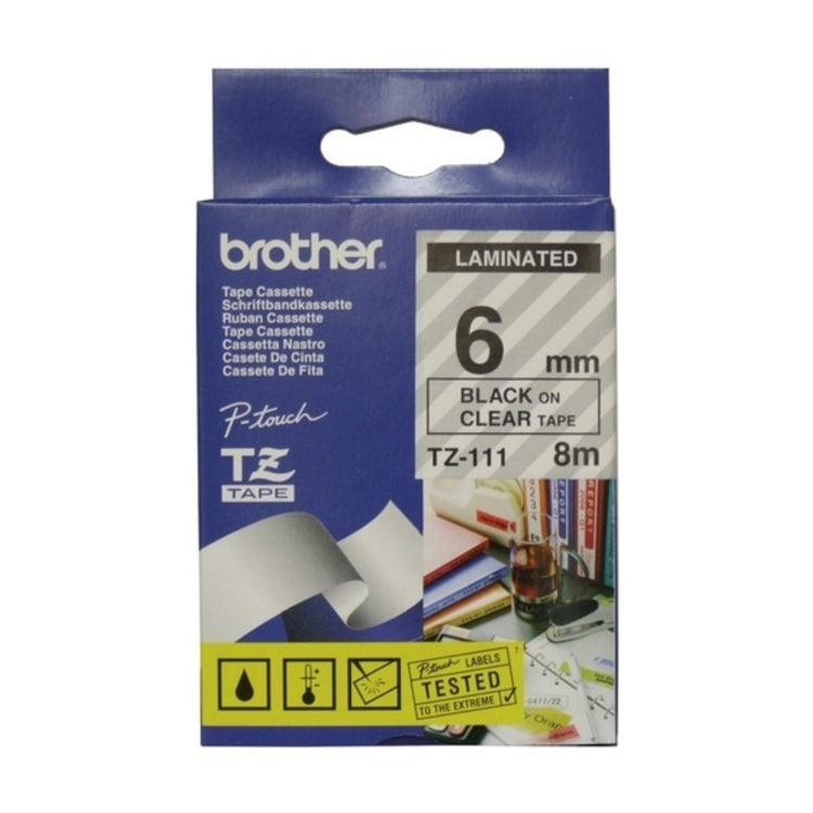 BROTHER TZ-111 Black on Transparent Original Thermal ribbon - Cartouches Certifiées