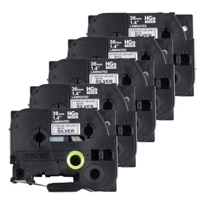 BROTHER HGe-M9615PK Black on Silver Original Thermal ribbon - Cartouches Certifiées