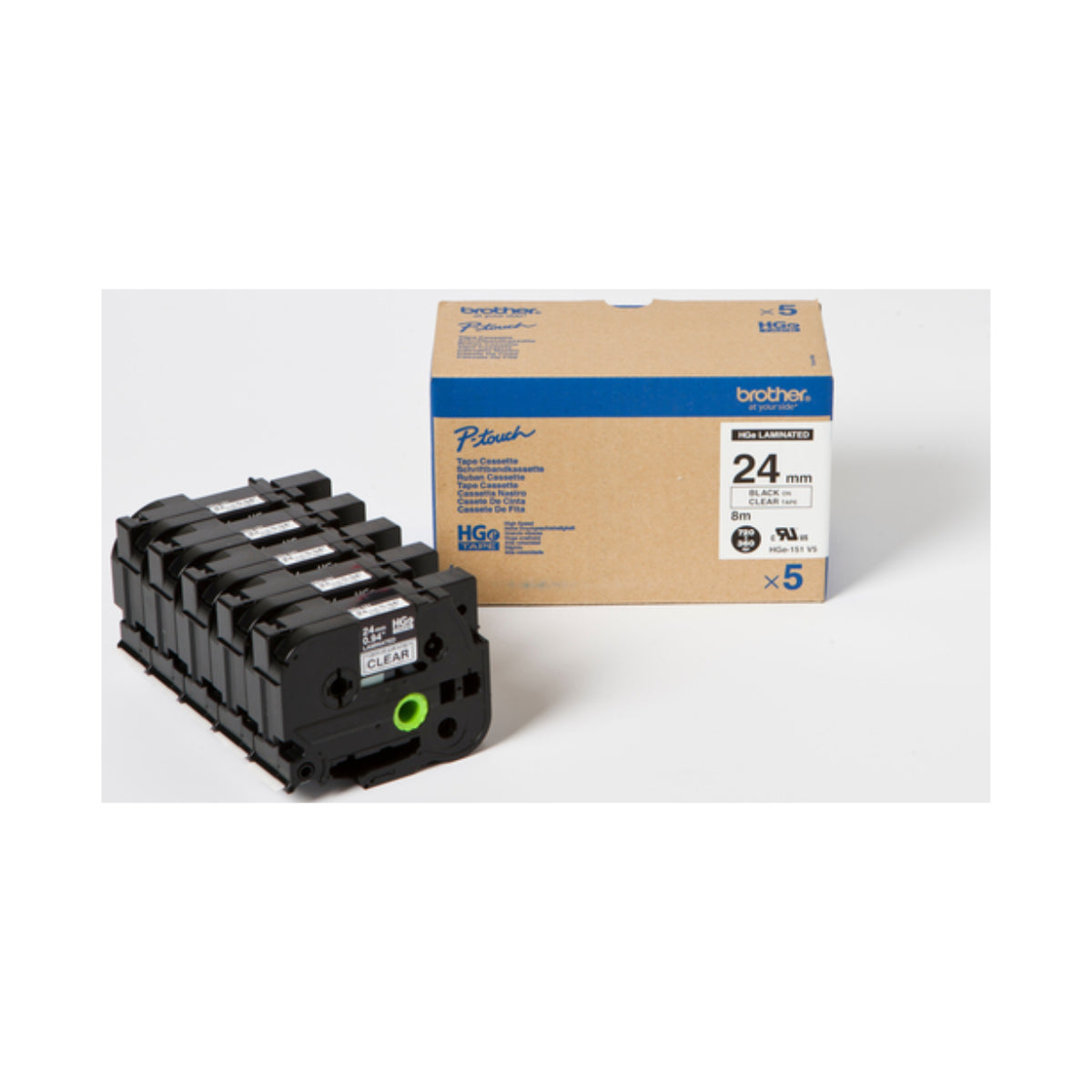 BROTHER HGe-1515PK Black on Transparent Original Thermal ribbon - Cartouches Certifiées